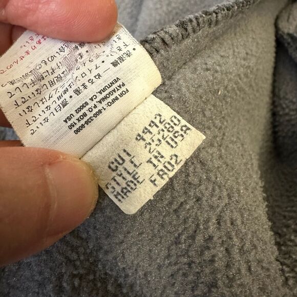 Vintage PATAGONIA SYNCHILLA Polar Basin Jacket Gray Full Zip Fleece - Picture 12 of 14